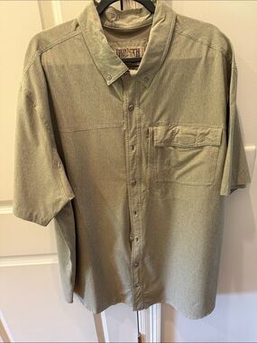 Duluth Trading Co Olive Green Short-Sleeve Button-Down Shirt